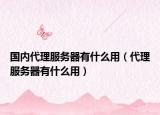 國(guó)內(nèi)代理服務(wù)器有什么用（代理服務(wù)器有什么用）