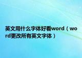 英文用什么字體好看word（word更改所有英文字體）