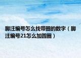 腳注編號怎么找?guī)Φ臄?shù)字（腳注編號21怎么加圓圈）