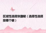 區(qū)域性選擇快捷鍵（選擇性選擇按哪個(gè)鍵）