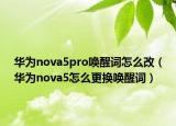 華為nova5pro喚醒詞怎么改（華為nova5怎么更換喚醒詞）