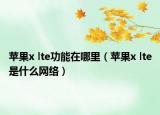 蘋(píng)果x lte功能在哪里（蘋(píng)果x lte是什么網(wǎng)絡(luò)）