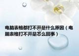 電腦表格都打不開是什么原因（電腦表格打不開是怎么回事）