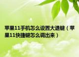 蘋果11手機(jī)怎么設(shè)置大退鍵（蘋果11快捷鍵怎么調(diào)出來(lái)）