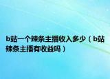 b站一個辣條主播收入多少（b站辣條主播有收益嗎）