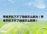 蘋果手機(jī)下不了微信怎么解決（蘋果手機(jī)下不了微信怎么回事）