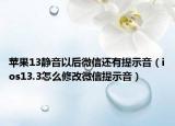 蘋果13靜音以后微信還有提示音（ios13.3怎么修改微信提示音）