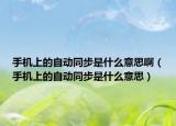 手機上的自動同步是什么意思?。ㄊ謾C上的自動同步是什么意思）