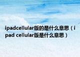 ipadcellular版的是什么意思（ipad cellular版是什么意思）