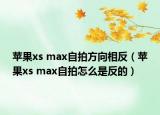 蘋果xs max自拍方向相反（蘋果xs max自拍怎么是反的）