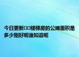 今日更新??樓梯房的公攤面積是多少剛好呢誰知道呢