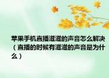 蘋(píng)果手機(jī)直播滋滋的聲音怎么解決（直播的時(shí)候有滋滋的聲音是為什么）