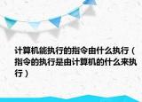 計(jì)算機(jī)能執(zhí)行的指令由什么執(zhí)行（指令的執(zhí)行是由計(jì)算機(jī)的什么來(lái)執(zhí)行）