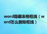 word隱藏表格框線（word怎么刪除框線）
