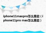 iphone11maxpro怎么重啟（iphone11pro max怎么重啟）