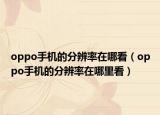 oppo手機的分辨率在哪看（oppo手機的分辨率在哪里看）
