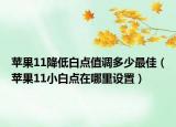 蘋果11降低白點值調多少最佳（蘋果11小白點在哪里設置）
