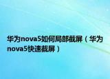 華為nova5如何局部截屏（華為nova5快速截屏）