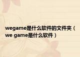 wegame是什么軟件的文件夾（we game是什么軟件）