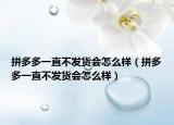 拼多多一直不發(fā)貨會(huì)怎么樣（拼多多一直不發(fā)貨會(huì)怎么樣）