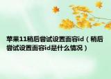 蘋果11稍后嘗試設(shè)置面容id（稍后嘗試設(shè)置面容id是什么情況）