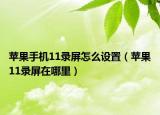 蘋果手機11錄屏怎么設(shè)置（蘋果11錄屏在哪里）