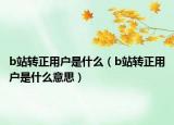 b站轉(zhuǎn)正用戶是什么（b站轉(zhuǎn)正用戶是什么意思）