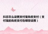 抖音怎么設(shè)置支付寶免密支付（支付寶的免密支付在哪里設(shè)置）