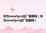 華為nova5pro出廠有膜嗎（華為nova5pro出廠貼膜嗎）