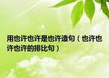 用也許也許是也許造句（也許也許也許的排比句）