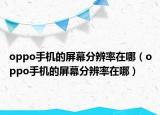 oppo手機(jī)的屏幕分辨率在哪（oppo手機(jī)的屏幕分辨率在哪）
