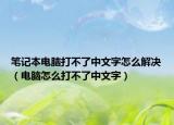 筆記本電腦打不了中文字怎么解決（電腦怎么打不了中文字）