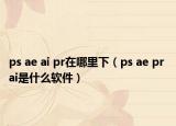 ps ae ai pr在哪里下（ps ae pr ai是什么軟件）