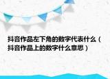 抖音作品左下角的數(shù)字代表什么（抖音作品上的數(shù)字什么意思）