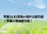 蘋果14.81系統(tǒng)xr有什么新功能（蘋果xr有啥新功能）