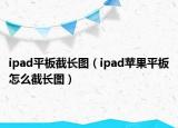 ipad平板截長圖（ipad蘋果平板怎么截長圖）