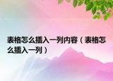 表格怎么插入一列內(nèi)容（表格怎么插入一列）