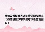 微信設(shè)置僅聊天還能看見朋友圈嗎（微信設(shè)置僅聊天還可以看朋友圈嗎）