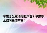 蘋果怎么取消拍照聲音（蘋果怎么取消拍照聲音）