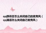 qq群語音怎么關(guān)閉自己的麥克風(fēng)（qq通話怎么關(guān)閉自己麥克風(fēng)）