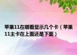 蘋果11在哪看顯示幾個卡（蘋果11主卡在上面還是下面）