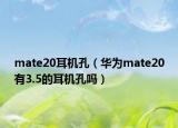 mate20耳機孔（華為mate20有3.5的耳機孔嗎）