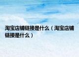 淘寶店鋪鏈接是什么（淘寶店鋪鏈接是什么）
