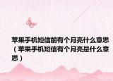 蘋果手機(jī)短信前有個(gè)月亮什么意思（蘋果手機(jī)短信有個(gè)月亮是什么意思）
