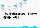 主機指的就是cpu嗎（主機通常指的是cpu嗎）