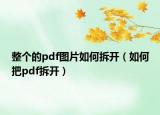 整個的pdf圖片如何拆開（如何把pdf拆開）