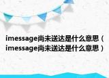 imessage尚未送達是什么意思（imessage尚未送達是什么意思）
