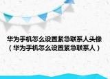華為手機(jī)怎么設(shè)置緊急聯(lián)系人頭像（華為手機(jī)怎么設(shè)置緊急聯(lián)系人）