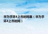 華為手環(huán)4上市時(shí)間表（華為手環(huán)4上市時(shí)間）