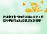 驗證電子郵件的驗證碼在哪里（驗證電子郵件的驗證碼是發(fā)到哪里）